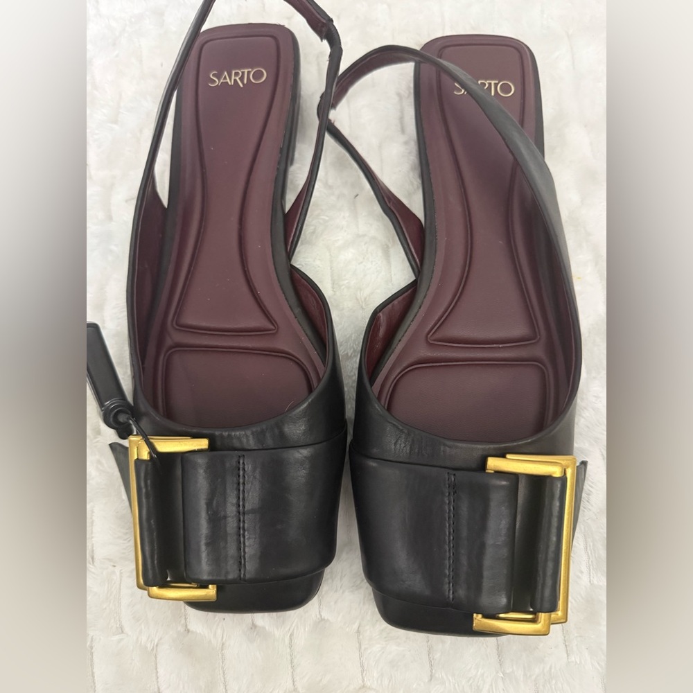 Franco Sarto Womens Tracysling Square Toe Slingback Flat With TAG  Size:7.5
